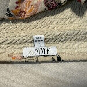 AUW Women’s Floral Midi Dress Size L Spaghetti Strap Back Tiered